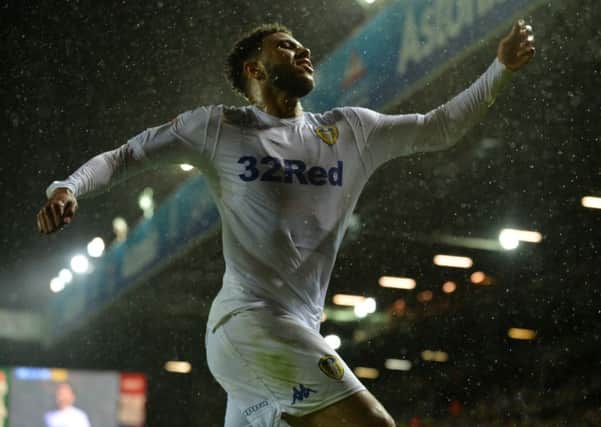 Tyler Roberts celebrates his second goal. (Picture: Bruce Rollinson)