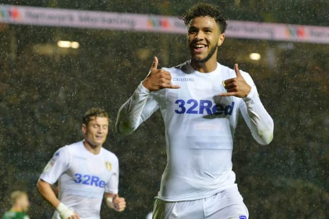 Tyler Roberts celebrates his second goal in the 3-0 win over Preston.