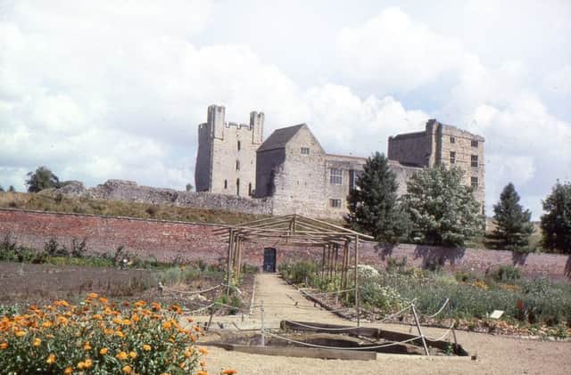 Helmsley Castle from the walled garden.