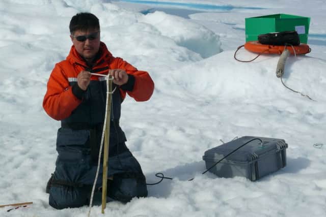 He will measure and analyse changes in sea ice levels
