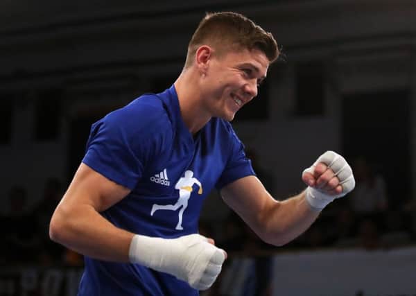 READY FOR ACTION: Luke Campbell, during the public workout at London's York Hall earlier this week. Picture: John Walton/PA