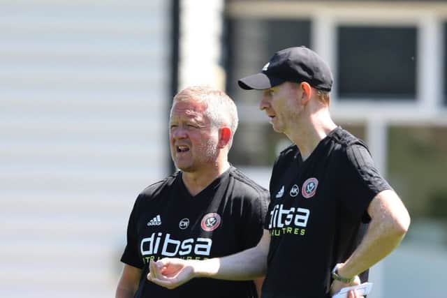 LEADING MAN: Sheffield United boss Chris Wilder and assistant Alan Knill. Picture: Simon Bellis/Sportimage