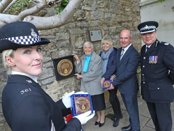 Pictured (left to right) Sgt Amy Hunter,Jean Thompson (Norman Garnham's sister); Geraldine Winner, Gary Thompson (Norman Garnham's nephew) and Assistant Chief Constable Phil Cain.