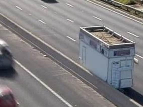 The burger van in situ on the M!. PIC: Highways England