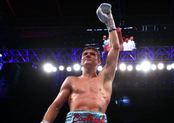 Luke Campbell celebrates victory by unanimous decision at Wembley Stadium. Picture: Nick Potts/PA