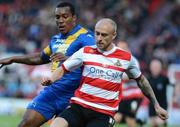 David Cotterill in action for Doncaster Rovers against Derby County.