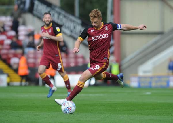 Bradford City striker Eoin Doyle scored for Chesterfield when they lost the 2014 Johnstones Paint Trophy final to Peterborough at Wembley (Picture: Tony Johnson).
