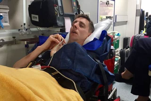 George Baker is flown back to Britain after suffering life-threatening head injuries in a fall at St Moritz. Picture: Racing Post.