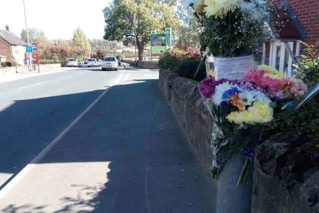 Floral tributes to Thomas Easton, aged 13, who has died after a road accident