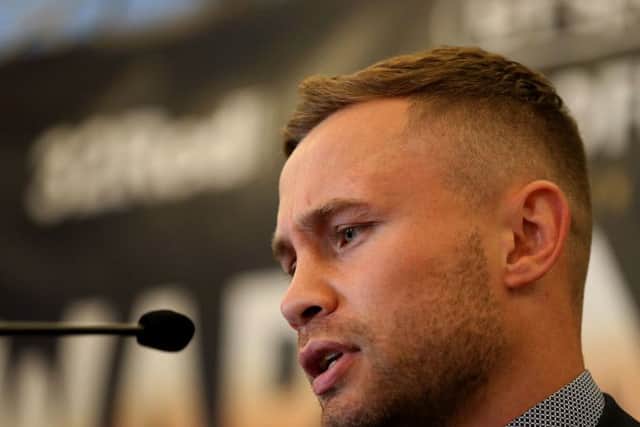 Carl Frampton during the press conference at Grosvenor House, London. (Picture: Steven Paston/PA Wire)