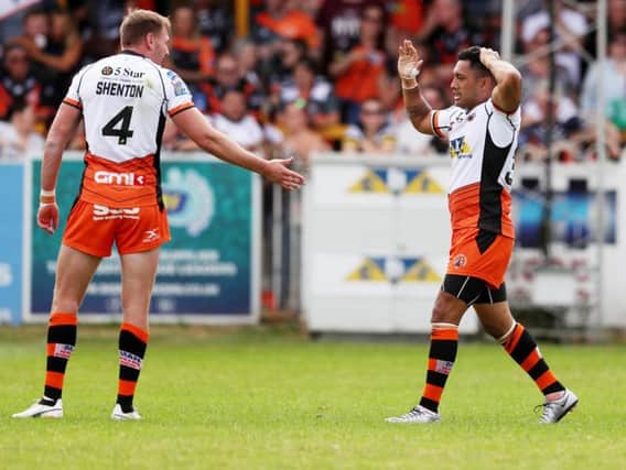 Castleford's Quentin Laulu-Togagae, right, could play for the first time in seven weeks at St Helens on Friday after being recalled to Daryl Powell's squad. (Paul Currie/SWpix.com)