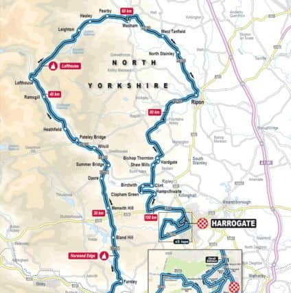 The route of the women's road race at the 2019 UCI World Championships in Yorkshire