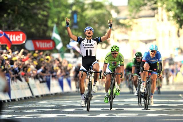 Marcel Kittell wins the first stage of the 2014 Tour de France in Harrogate which will again see the end of the 2019 UCI World Championships in Yorkshire men's race. (Picture: Bruce Rollinson)