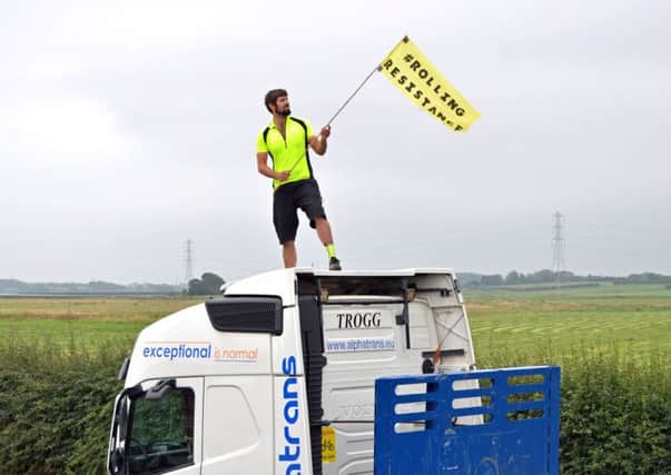 Undated handout photo of Richard Roberts, who has been jailed for 16 months at Preston Crown Court for causing a public nuisance, after he climbed on to a lorry outside a fracking site. PRESS ASSOCIATION Photo. Issue date: Wednesday September 26, 2018. The disruption at energy firm Cuadrilla's base in Preston New Road in Little Plumpton, Lancashire, in July 2017 lasted just short of 100 hours as the campaigners refused to come down.