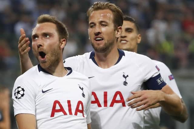 DANGER MEN: Tottenham's Christian Eriksen, left, and Harry Kane Picture: AP/Antonio Calanni