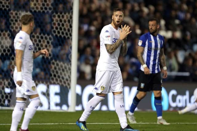 Leeds United's Pontus Jansson reacts after a missed chance at Hillsborough. Picture: Richard Sellers/PA