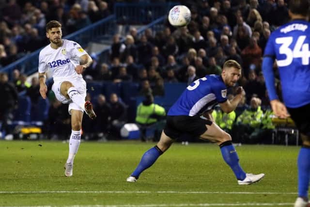 Leeds United's Mateusz Klich scores his side's goal at Hillsborough. Picture: Richard Sellers/PA
