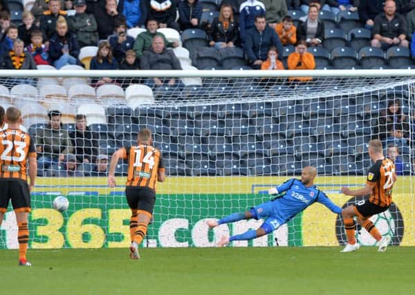 Jarrod Bowen sends Darren Randolph the wrong way to score Hull's equaliser from the penalty spot.  Picture Bruce Rollinson