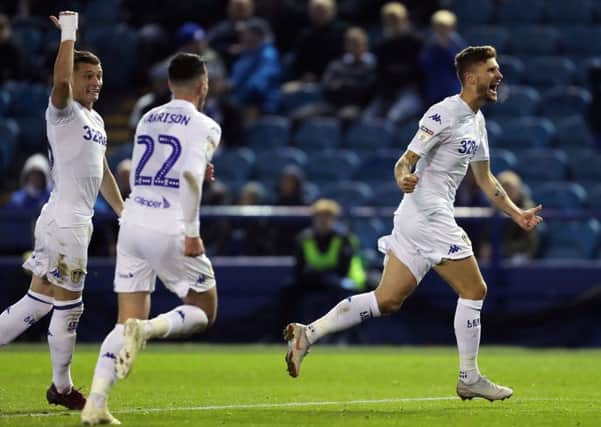 Leeds United's Mateusz Klich (right) celebrates scoring his side's equaliser at Hillsborough. Picture: Richard Sellers/PA