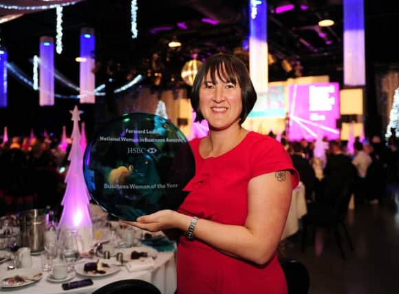 Susanna Lawson winner of the Business Women of the Year award at the Forward Ladies National Awards, New Dock Hall,Leeds.1st December 2017 ..Picture by Simon Hulme