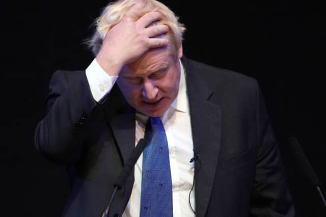 Boris Johnson speaking at the Tory conference.
