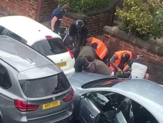The man was tasered by police in the street in Leeds