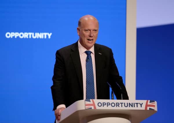 Transport Secretary Chris Grayling, speaking at the Tory conference.