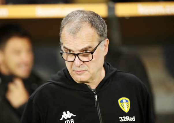 Leeds United manager Marcelo Bielsa watches from the sidelines during Tuesday's win against Hull City (Picture: Danny Lawson/PA Wire).