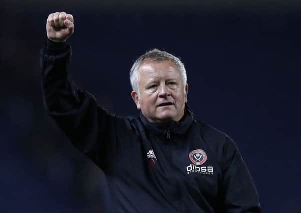 Sheffield United manager Chris Wilder salutes the fans after his team's 2-0 win against Blackburn Rovers on Wednesday (Picture: Martin Rickett/PA Wire).