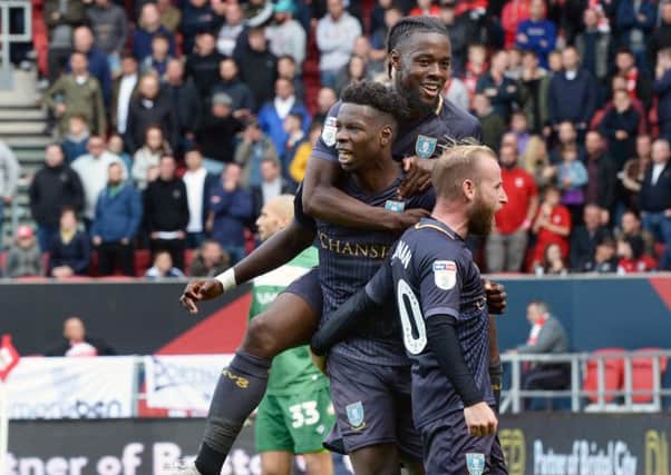 Lucas Joao sparks jubilation after his second goal for Sheffield Wednesday against Bristol City (Picture: Steve Ellis).