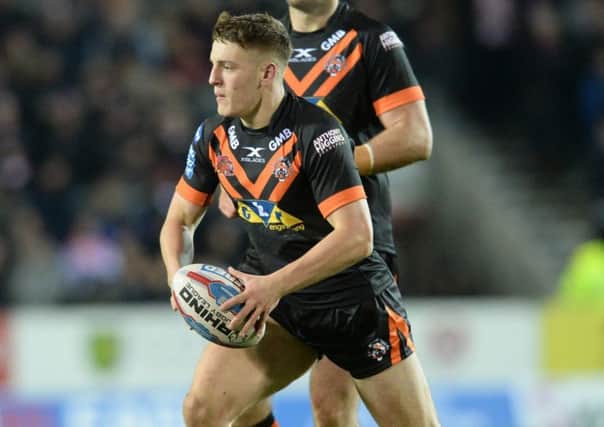 Castleford Tigers' Jake Trueman pictured in Super League action against St Helens earlier this year (Picture: Bruce Rollinson).
