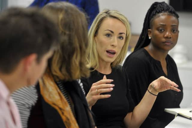 4 October  2018......    Roundtable event at Barclays in Park Row Leeeds focusing on Mental Health in the workplace.
 Jodie Hill (Thrive Law). Picture Tony Johnson.