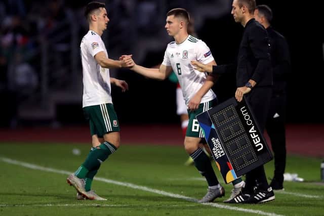 Ben Woodburn replaces Tom Lawrence during Wales's Nations League, League B Group four match at Ceres Park, Aarhus. (Picture: Tim Goode/PA Wire)