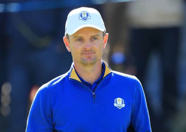 Team Europe's Justin Rose on the fourth green during the singles match on day three of the Ryder Cup at Le Golf National, Saint-Quentin-en-Yvelines, Paris. (Picture Gareth Fuller/PA Wire)