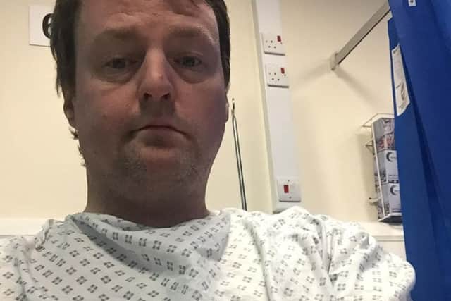 Alan in hospital after the incident