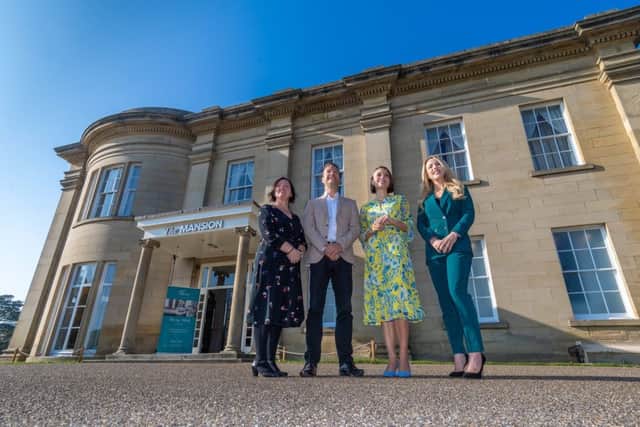 Date:10th October 2018.
Picture James Hardisty.
The Thriving Minds conference held at The Mansion, Mansion Lane, Leeds. Pictured (left to right) Fiona Devenny, Leeds Mind, Andrew Procter, 4Serve/Aqua Point, Mihaela Gruia, CEO of Research Retold, and Jodie Hill, Founder of Thrive Law.
