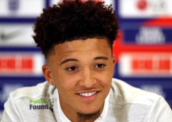 England's Jadon Sancho during the media day at St George's Park, Burton.