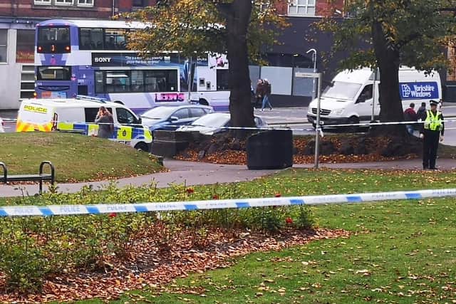 The scene at Lovell Park, where a 16-year-old boy was stabbed