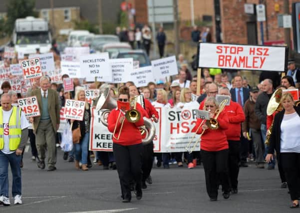 There have been widespread protests against HS2 in Yorkshire.