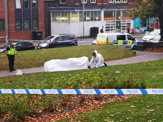 A knife has been found at a Leeds city centre park following a stabbing as the teenage victim becomes stable in hospital.