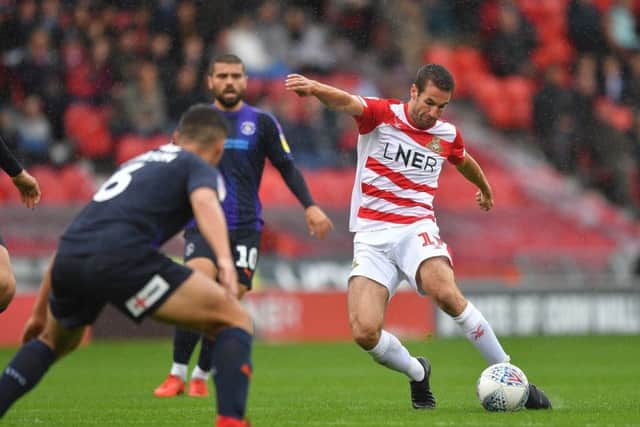 Doncaster Rovers Matty Blair, pictured scoring their opening goal in last months win over Luton Town (Picture: Dave Howarth/PA Wire).