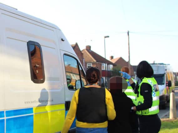 North Yorkshire Police carrying out the raid in York on Wednesday.