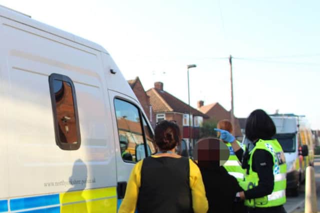 North Yorkshire Police carrying out the raid in York on Wednesday.
