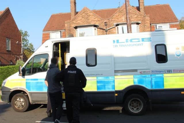 North Yorkshire Police carrying out the raid in York on Wednesday.