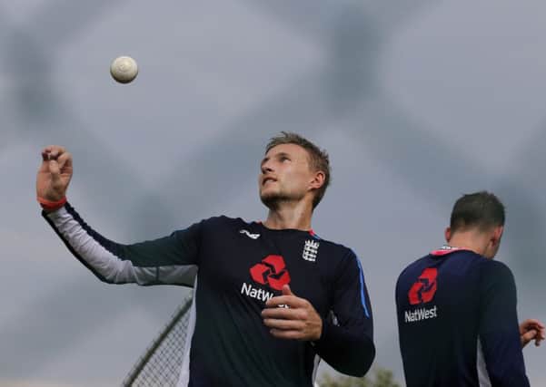 FOLLOW ME: England's Joe Root during a practice session ahead of their second one-day international cricket match with Sri Lanka in Dambulla. Picture: AP/Eranga Jayawardena.