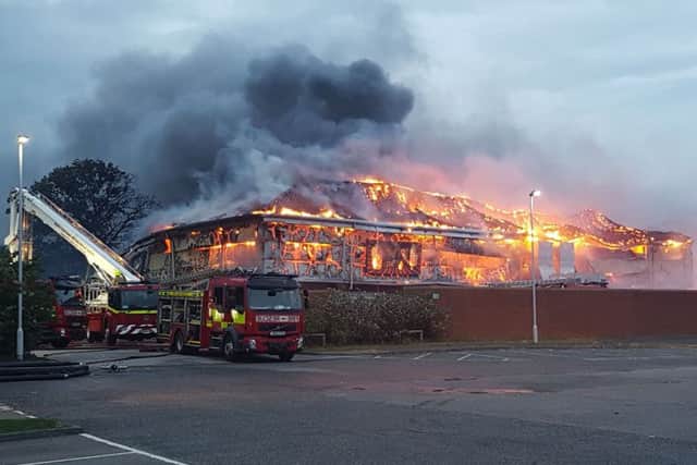 The fire at the B&M store in York. Photo: North Yorkshire Fire & Rescue Service.