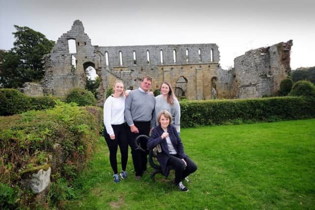Anna Burdon,Ian Burdon, and Gayle Hussan and Carol Burdon own Jervaulx Abbey.Picture by Simon Hulme