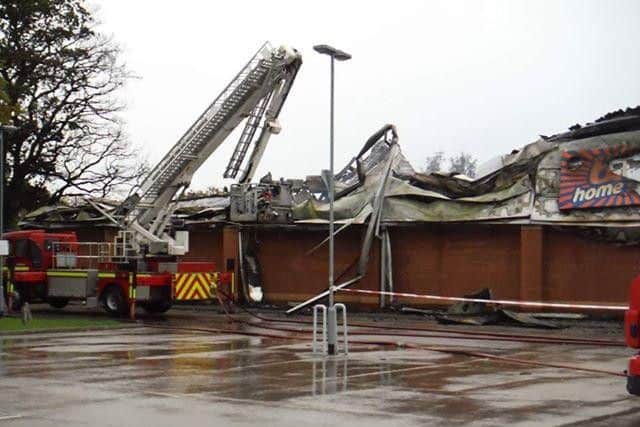The burned out B&M building after the blaze in York