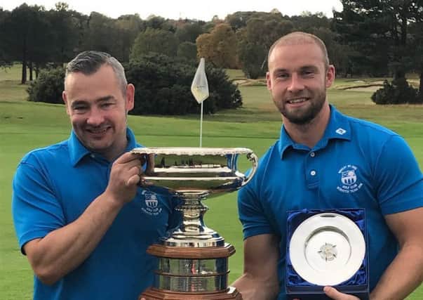 Yorkshire foursomes champions for 2018, Terry Brushwood, left, and Andy Town of Bingley St Ives (Picture: YUGC).
