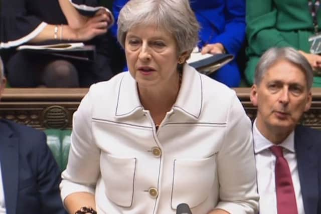 Theresa May, delivering a Commons statement on Monday on the status of Brexit negotiations.